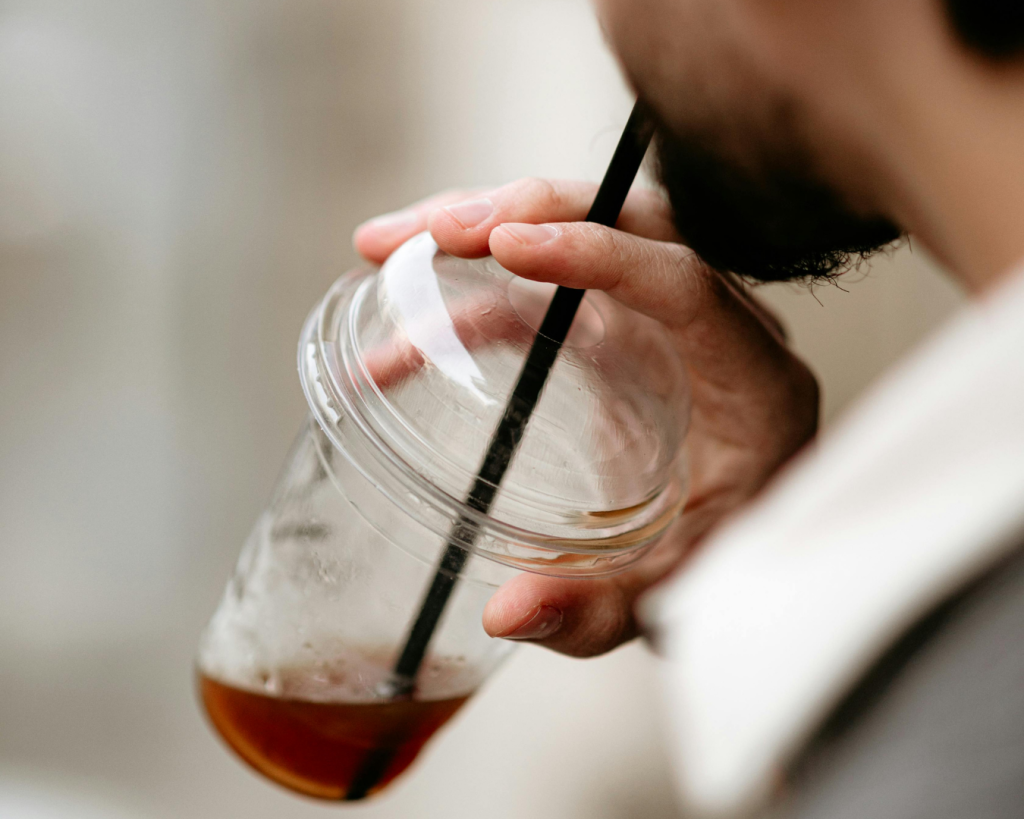 drinking through a straw to protect teeth whitening results
